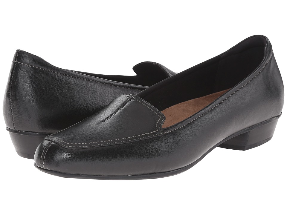 Clarks - Timeless (Black Leather) Women's Slip on  Shoes