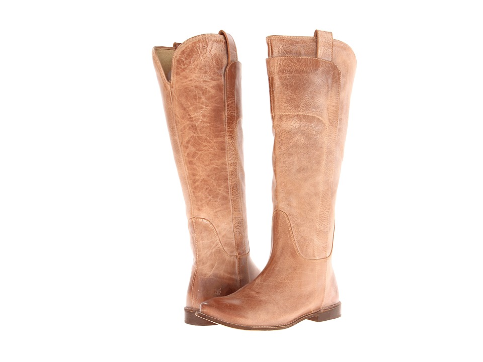 Frye Paige Tall Riding (Tan Burnished Antique Leather) Women's Pull-on Boots