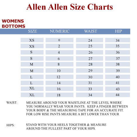 Bottom Size Chart