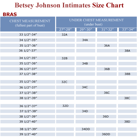 Betsey Johnson Size Chart