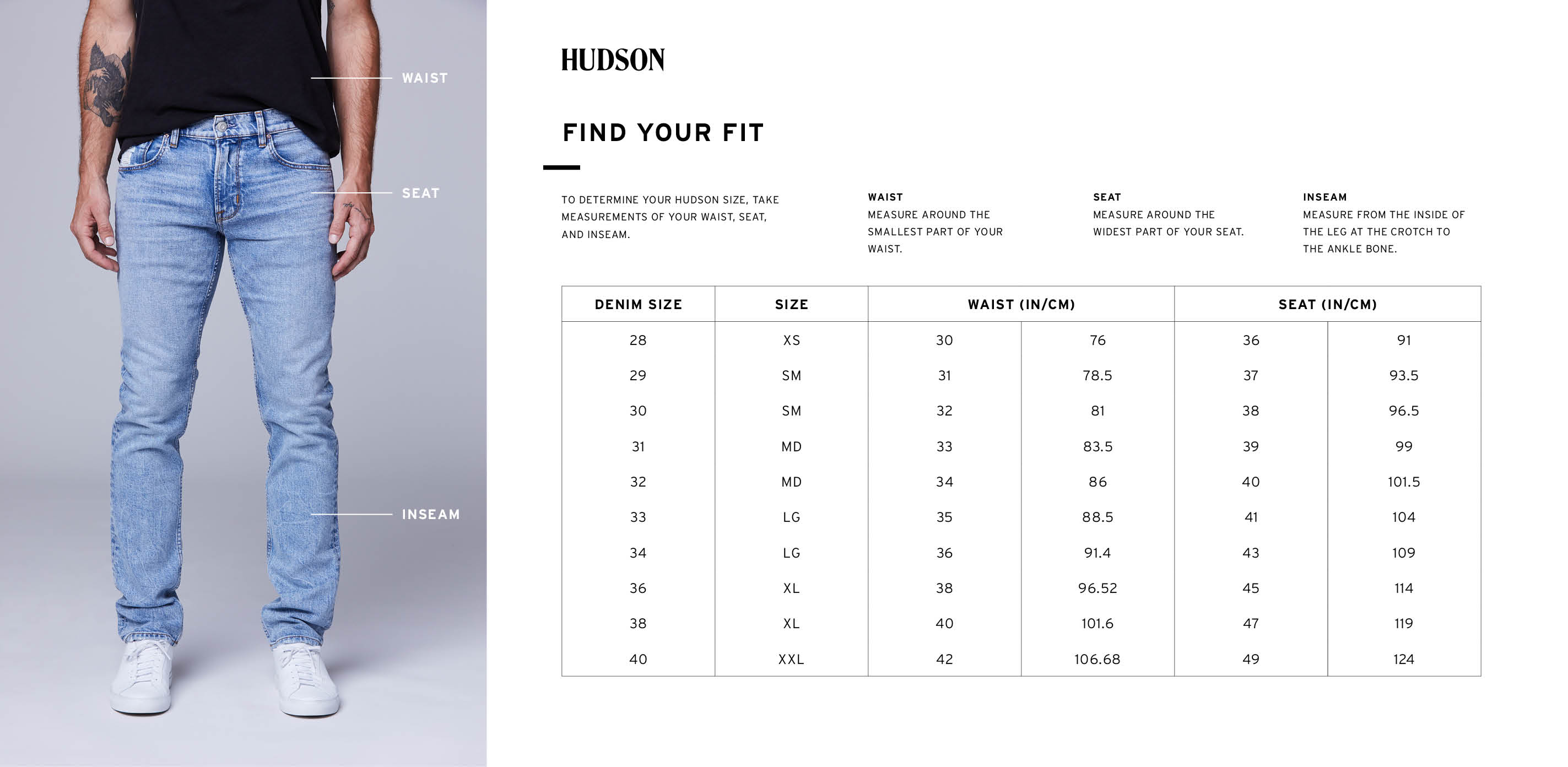 Hudson Jeans Size Chart