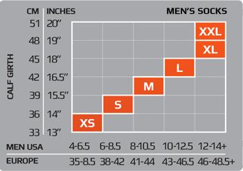 mens nike socks size chart
