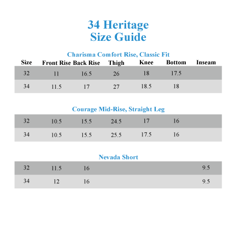 Cotton Heritage Size Chart