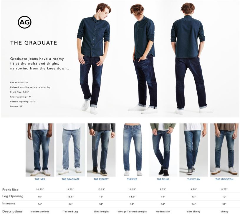 ag jeans sizing