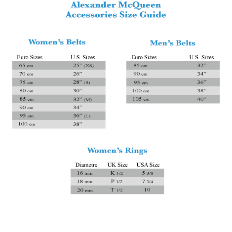 alexander mcqueen size chart shoes 