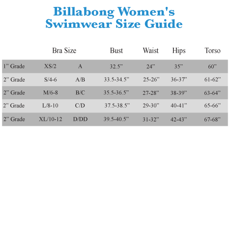 Swimsuit Top Size Chart