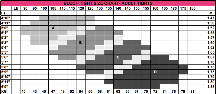 Bloch Ballet Shoes Size Chart