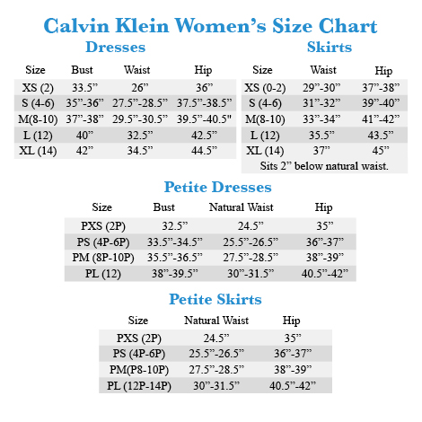 Calvin Klein Size Chart T Shirt