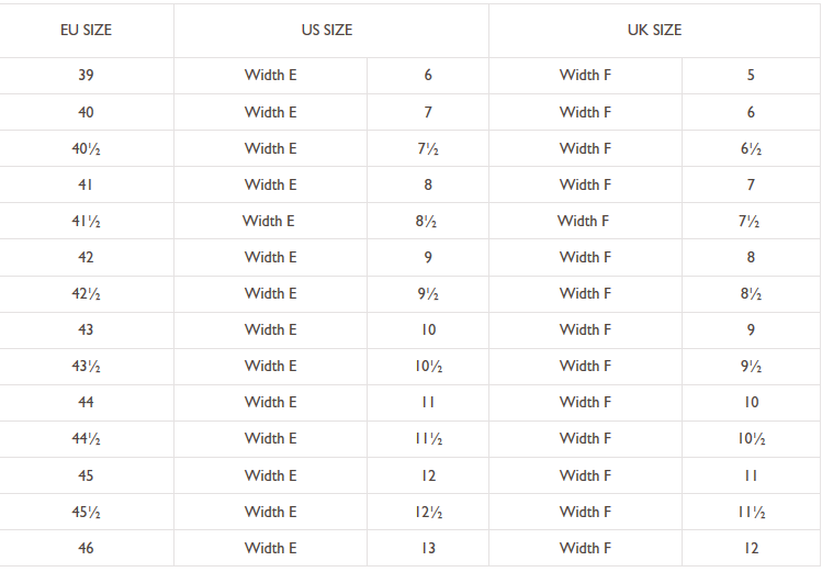 Canali Size Chart