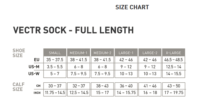 2xu Sock Size Chart