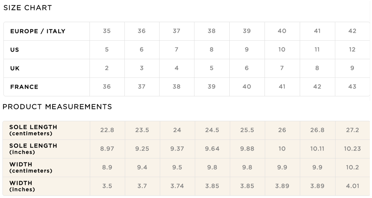 ancient greek sandals sizing