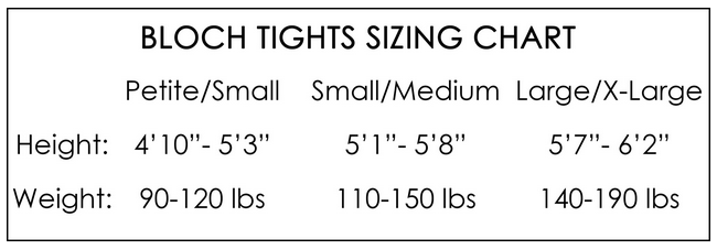 Bloch Booties Size Chart