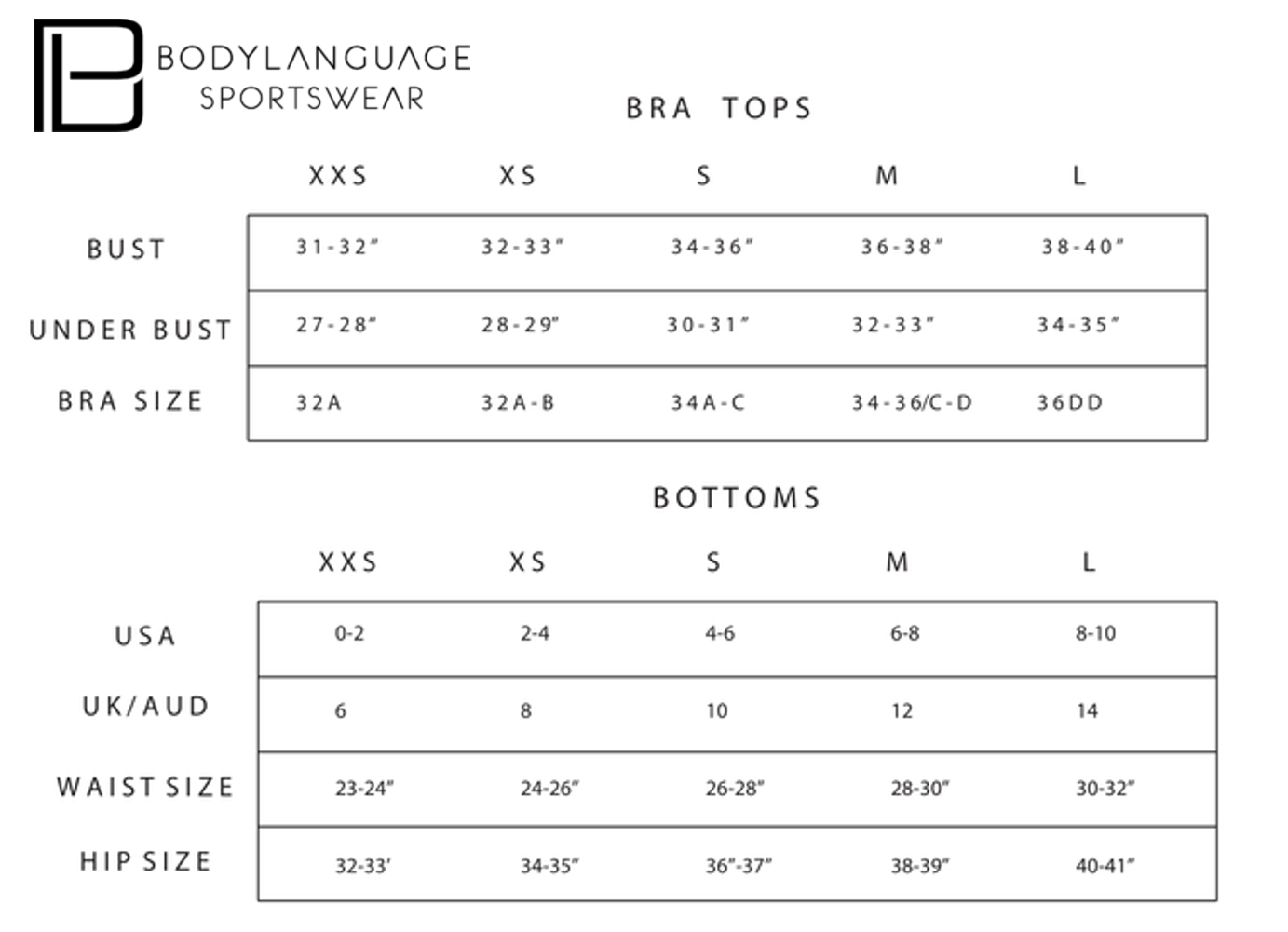 Lennox Size Chart