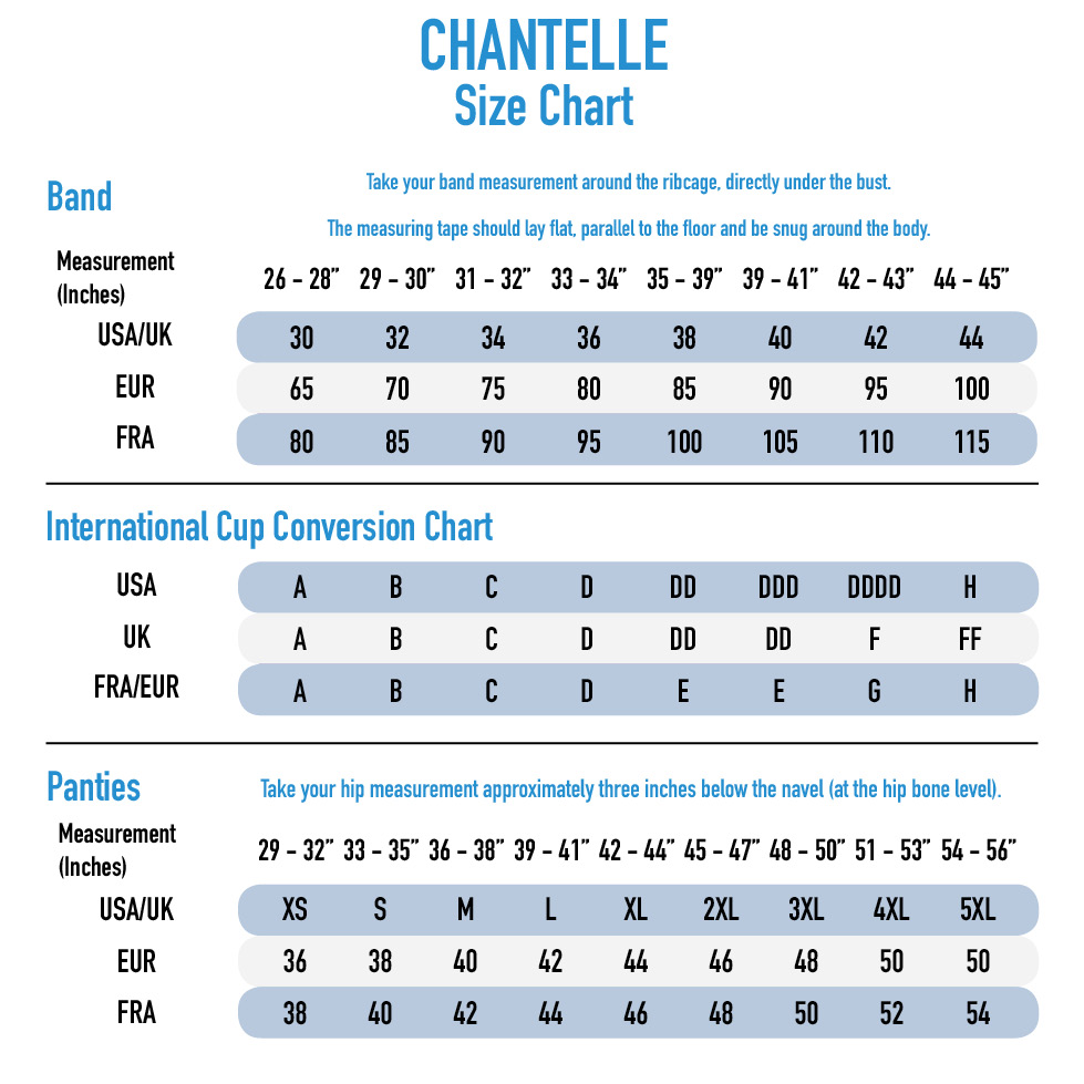 Chantelle Size Chart