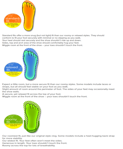 crocs foot size chart