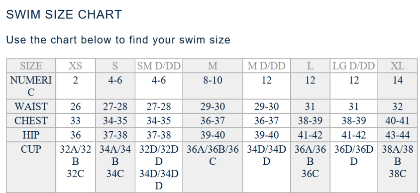 Carve Designs Size Chart