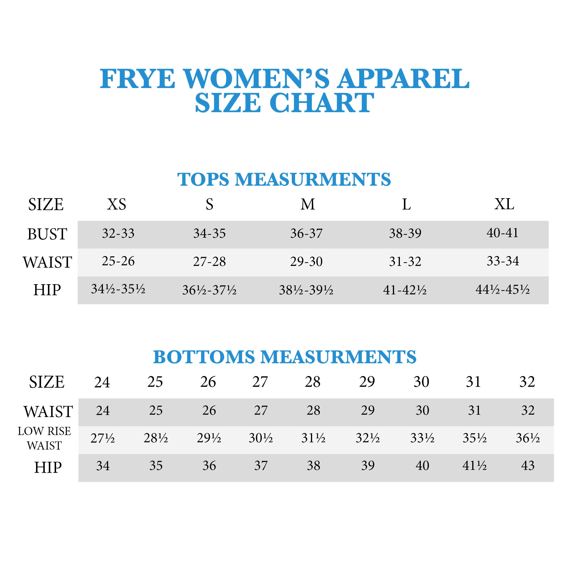 Frye Boots Size Chart