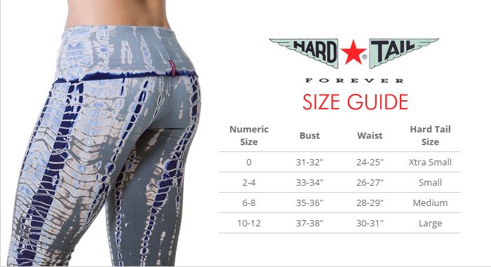 Just My Size Capris Sizing Chart