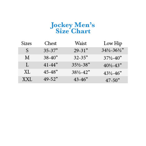 Jockey Ladies Size Chart