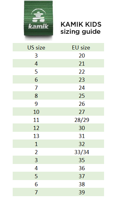 kamik boot sizing