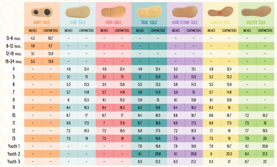 Sonoma Size Chart