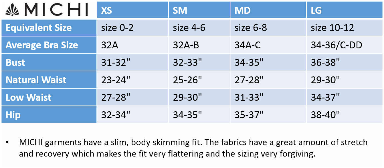 Michi Size Chart