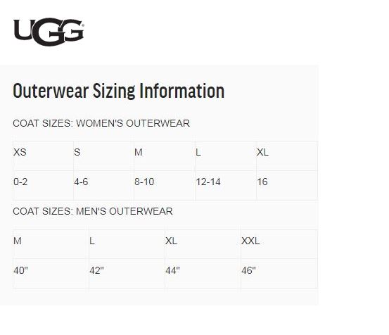 ugg size chart women's