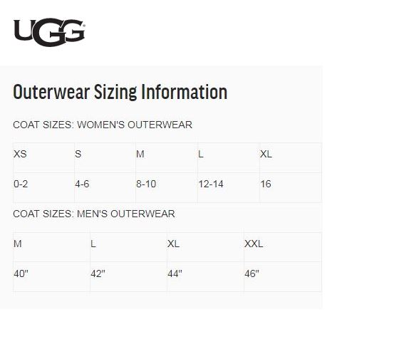 women's ugg size chart