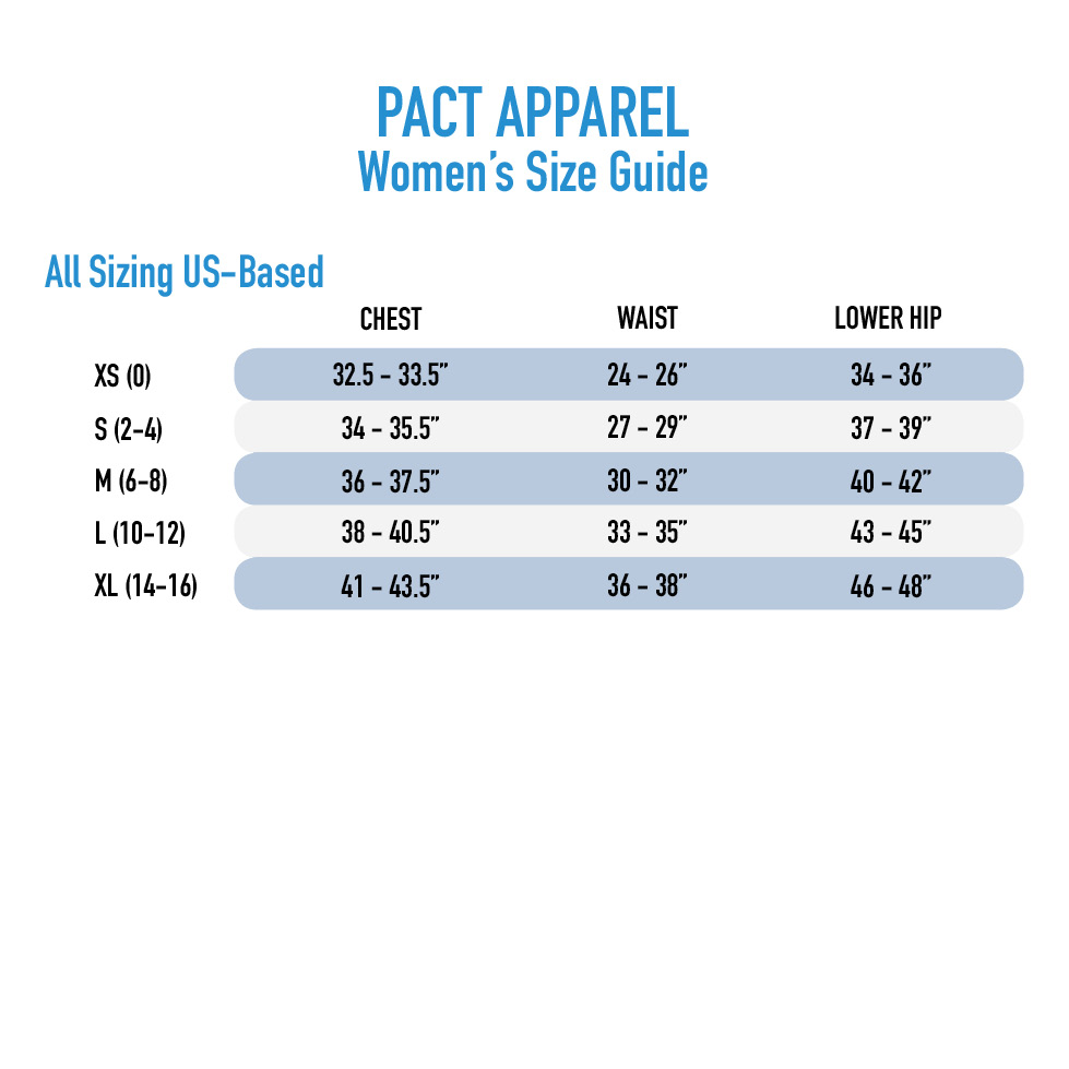 Pact Size Chart