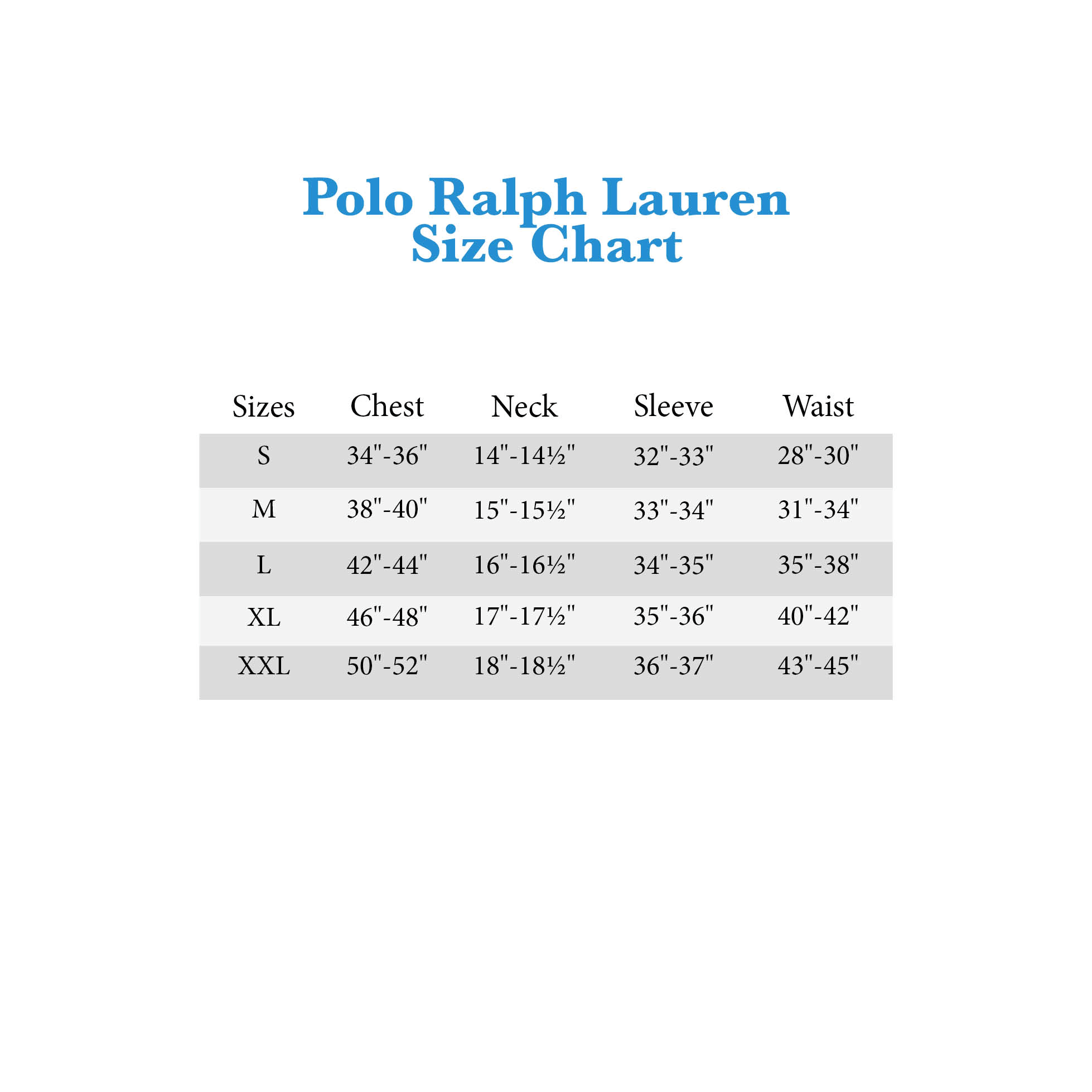 ralph lauren jacket sizing