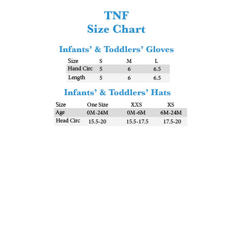 the north face toddler size chart