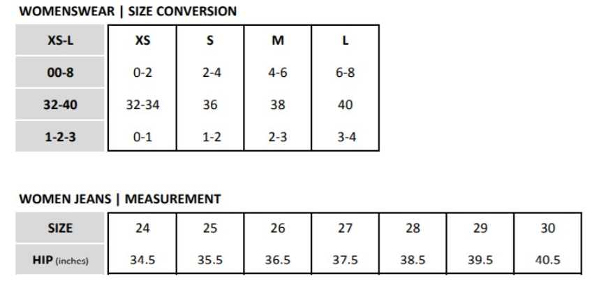 The Kooples Size Chart