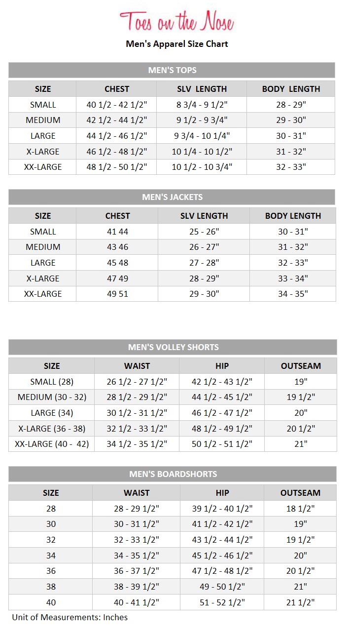 Nose Size Chart