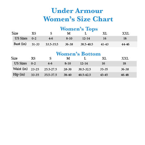 under armour shorts size chart