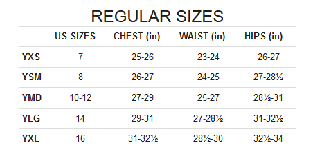 Under Armour Sizing Chart For Youth