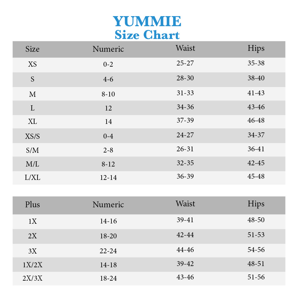 Yummie By Heather Size Chart