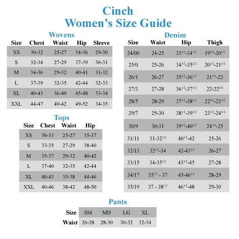 Suki Jeans Size Chart