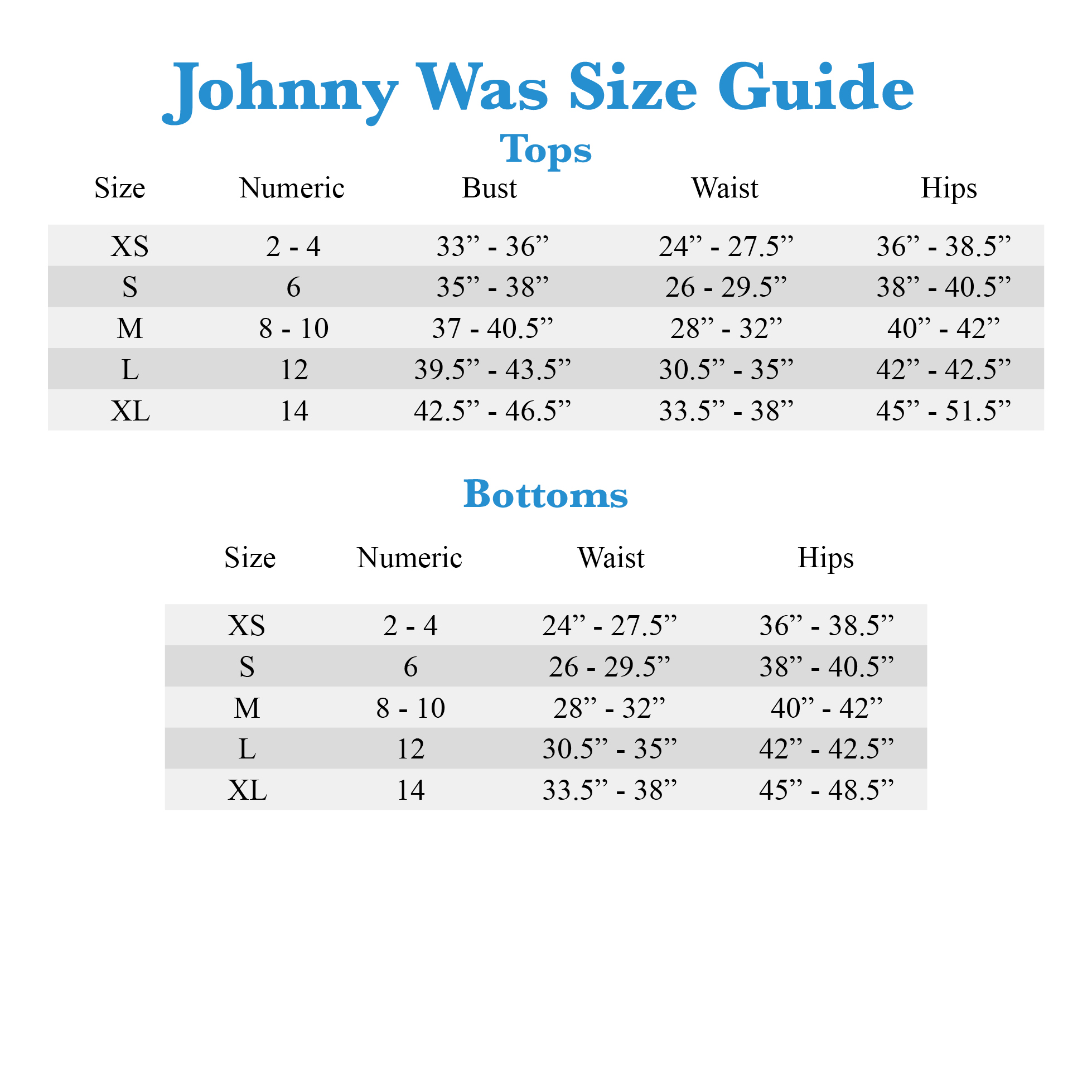 Johnny Cupcakes Size Chart