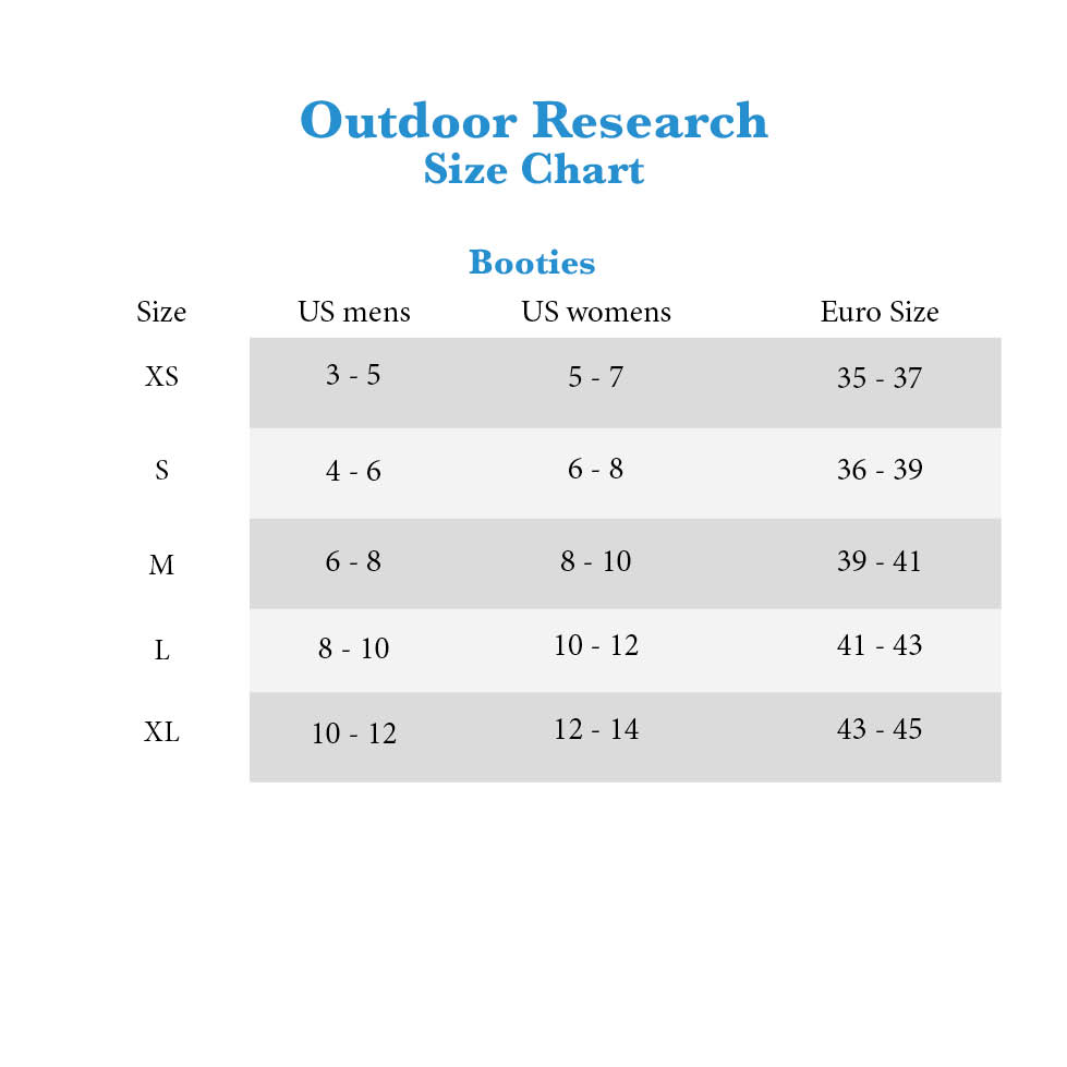 Baffin Size Chart