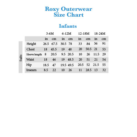 roxy ski jacket size guide