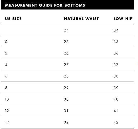 True Grit Women S Size Chart