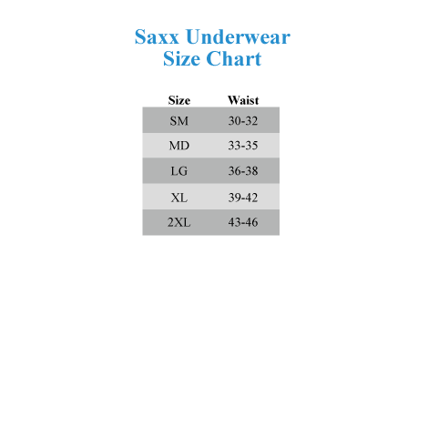 Saxx Size Chart