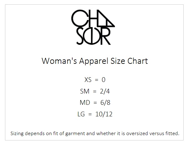 Chaser Brand Size Chart