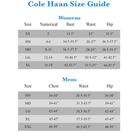 Cole Haan Jacket Size Chart