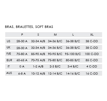 Calvin Klein Bralette Size Chart