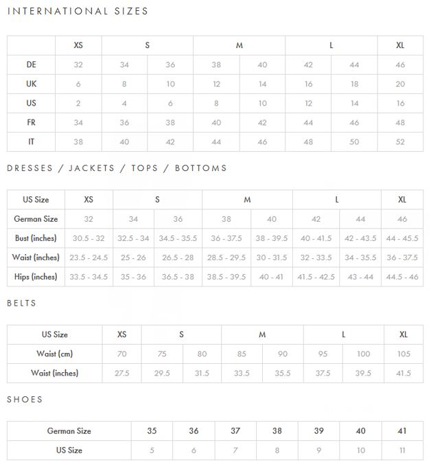 Escada Pants Size Chart