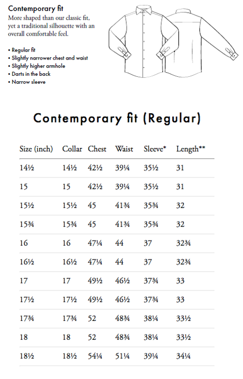 Modern Size Chart