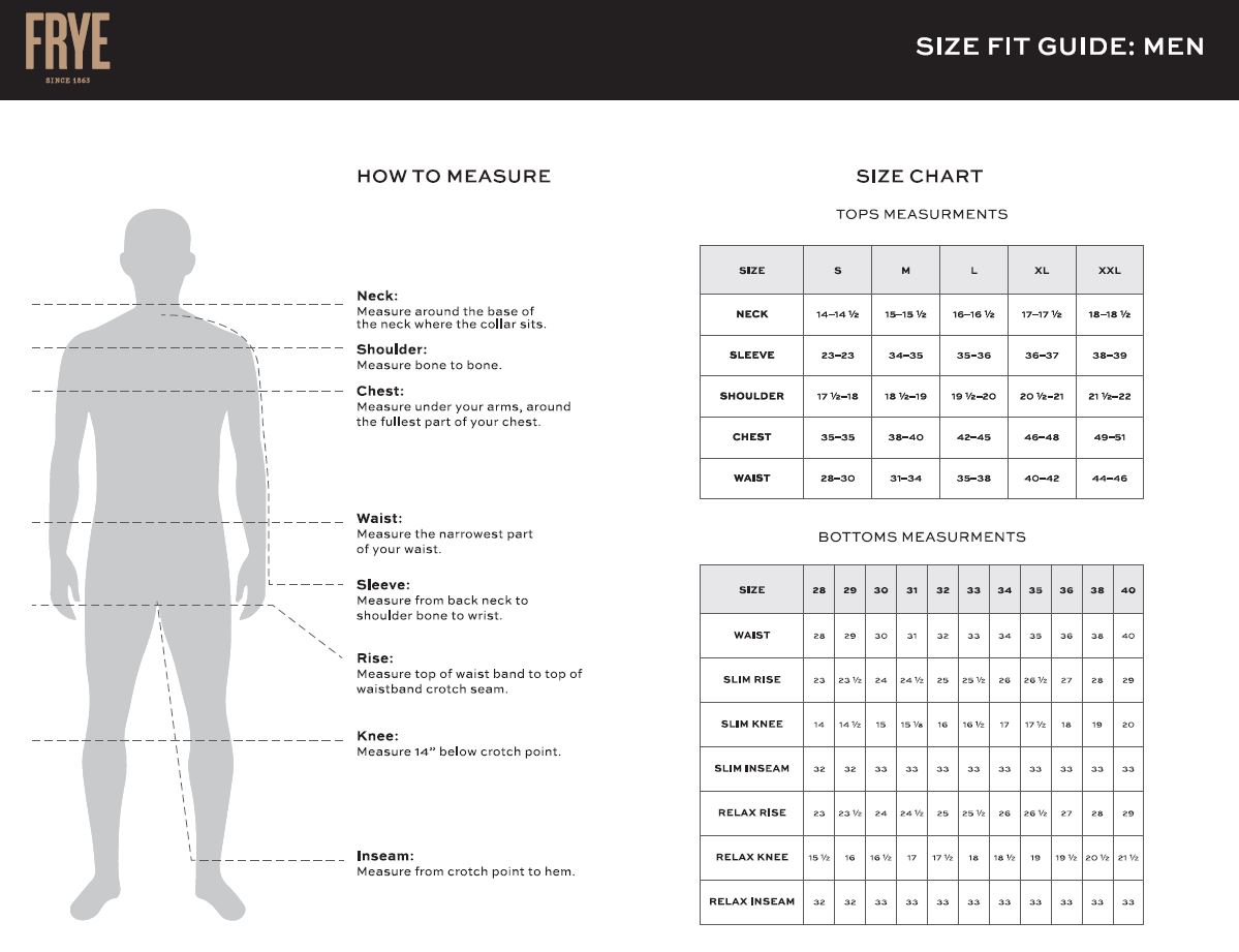 Frye Womens Boots Size Chart