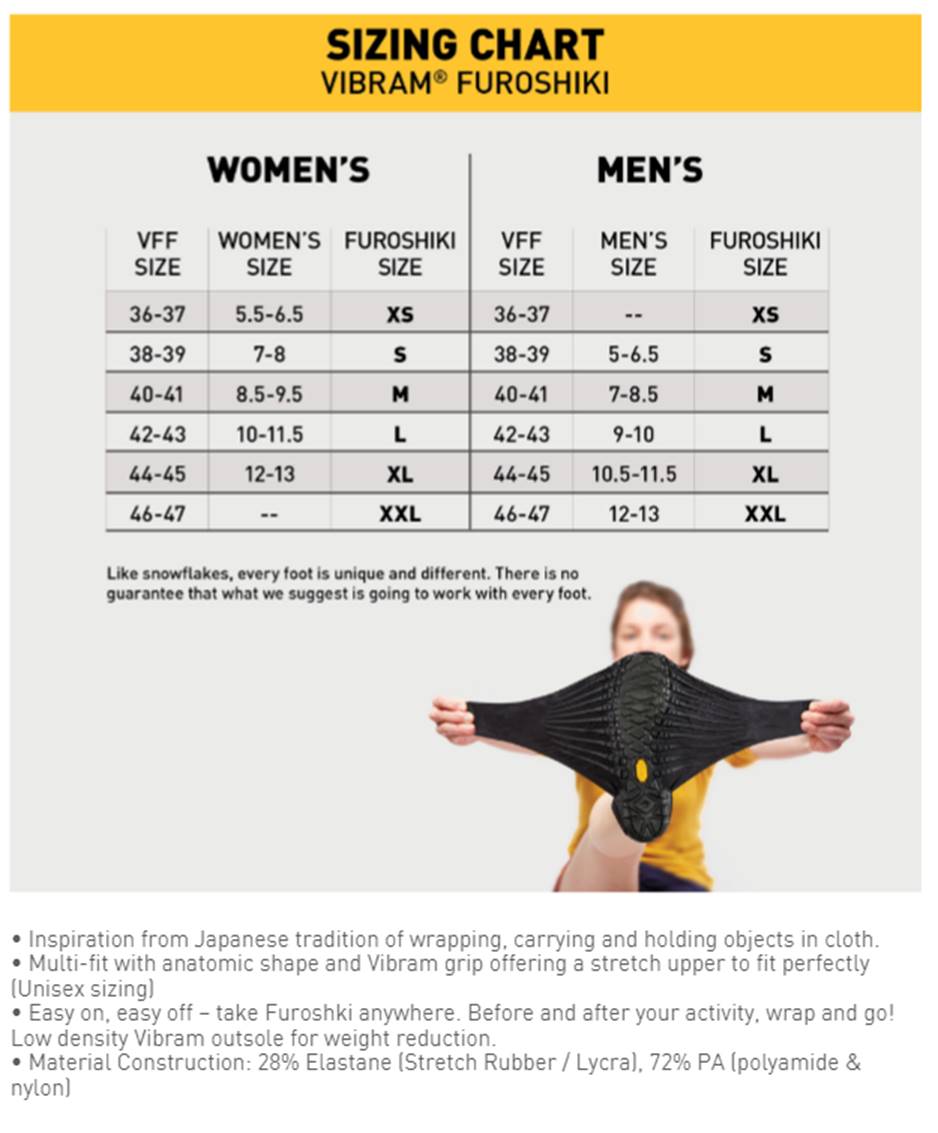 Vibram Five Fingers Size Chart