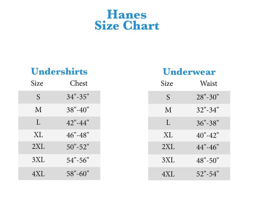 Hanes Big Boy Size Chart